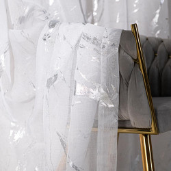 MARMA Firana gotowa na przelotkach z ołowianką, szerokość 140cm x wysokość 250cm, kolor 001 biały ze srebrnym zdobieniem