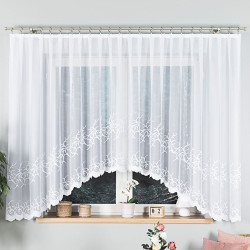 BAKARO Firanka żakardowa gotowa, szerokość 420 x wysokość 160cm, kolor 001 biały 023297 BAKARO Firanka żakardowa gotowa, szerokość 420 x wysokość 160cm, kolor 001 biały 023297