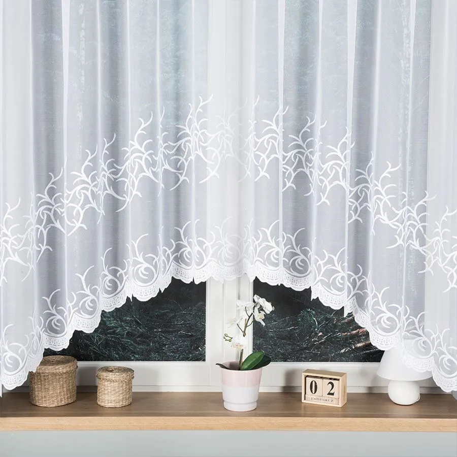 BAKARO Firanka żakardowa gotowa, szerokość 420 x wysokość 160cm, kolor 001 biały 023297