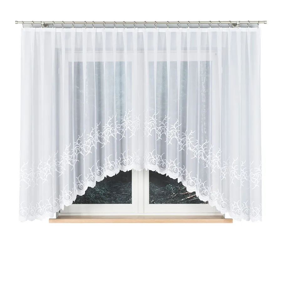 BAKARO Firanka żakardowa gotowa, szerokość 420 x wysokość 160cm, kolor 001 biały 023297