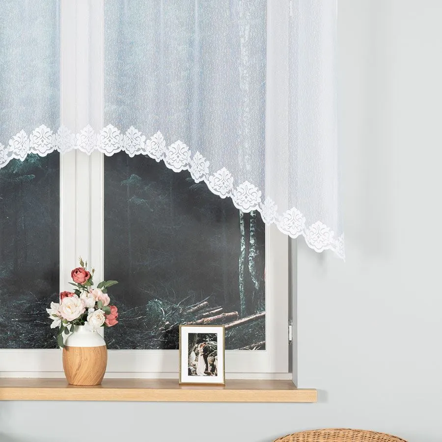 ŻAKLINA Firanka żakardowa gotowa, szerokość 250 x wysokość 120cm, kolor 001 biały 023405