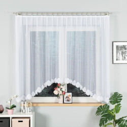 ŻAKLINA Firanka żakardowa gotowa, szerokość 300 x wysokość 160cm, kolor 001 biały 023405