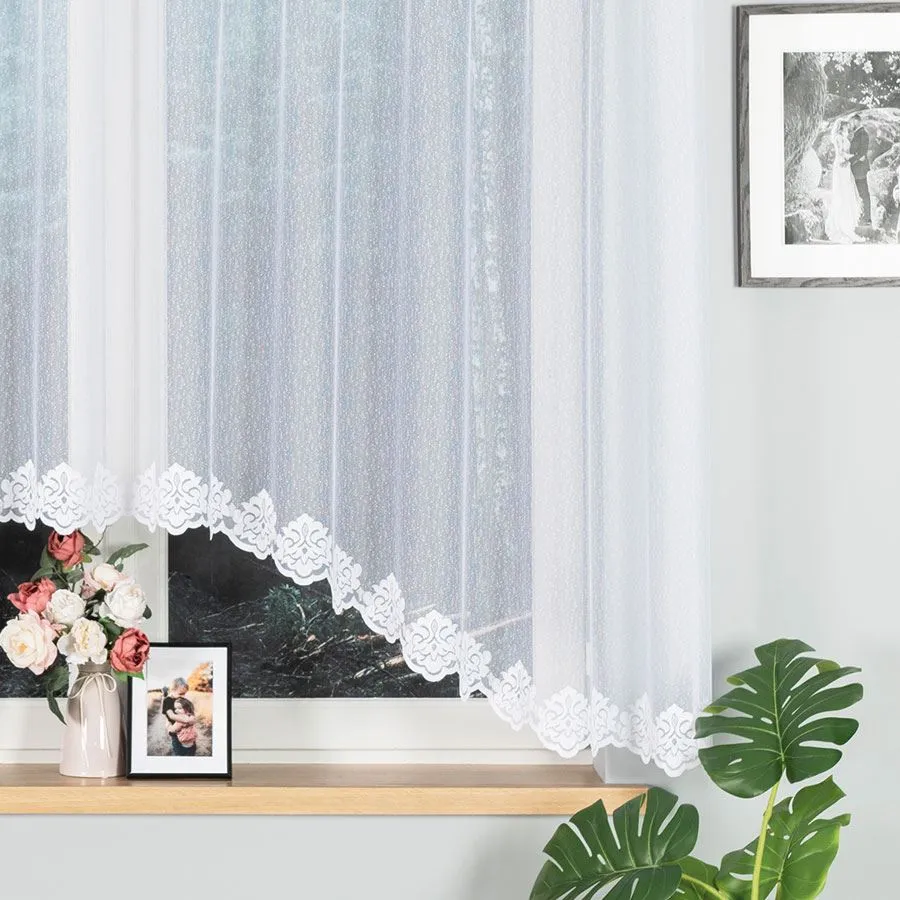 ŻAKLINA Firanka żakardowa gotowa, szerokość 300 x wysokość 160cm, kolor 001 biały 023405