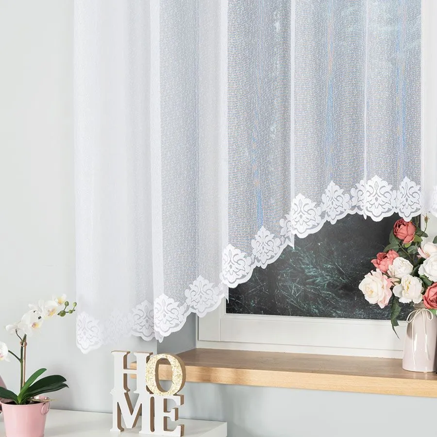 ŻAKLINA Firanka żakardowa gotowa, szerokość 300 x wysokość 160cm, kolor 001 biały 023405