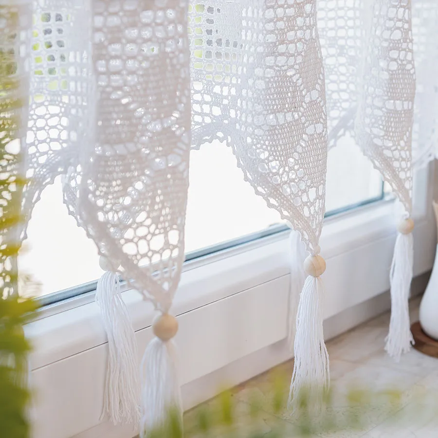 RACHELA Zazdrostka gotowa z ażurem, szerokość 150 x wysokość 90cm, kolor 001 biały 912432