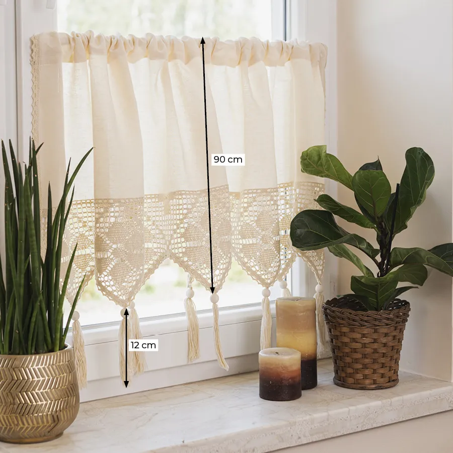 RACHELA Zazdrostka gotowa z ażurem, szerokość 150 x wysokość 90cm, kolor 001 biały 912432