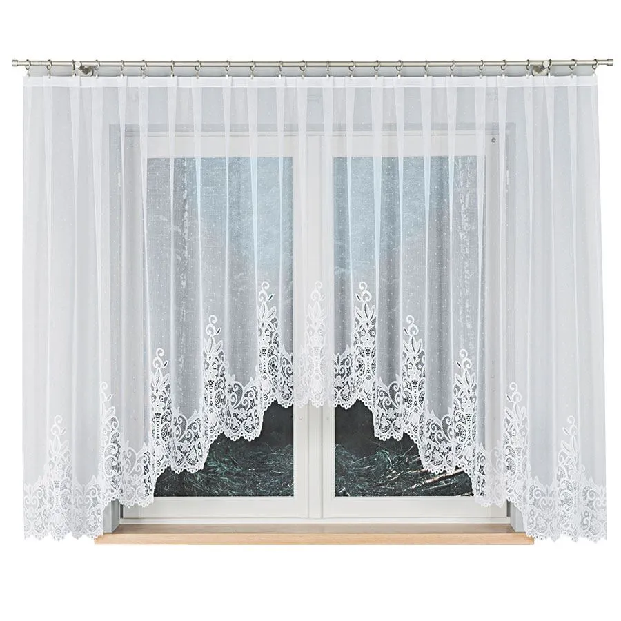 BERENIKA Firanka żakardowa gotowa, szerokość 400 x wysokość 160cm, kolor 001 biały 004304