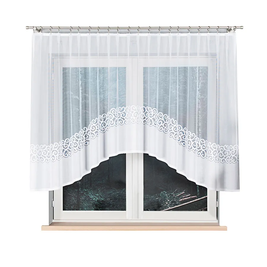 DANIELA Firanka żakardowa gotowa, szerokość 300 x wysokość 130cm, kolor 001 biały 017788