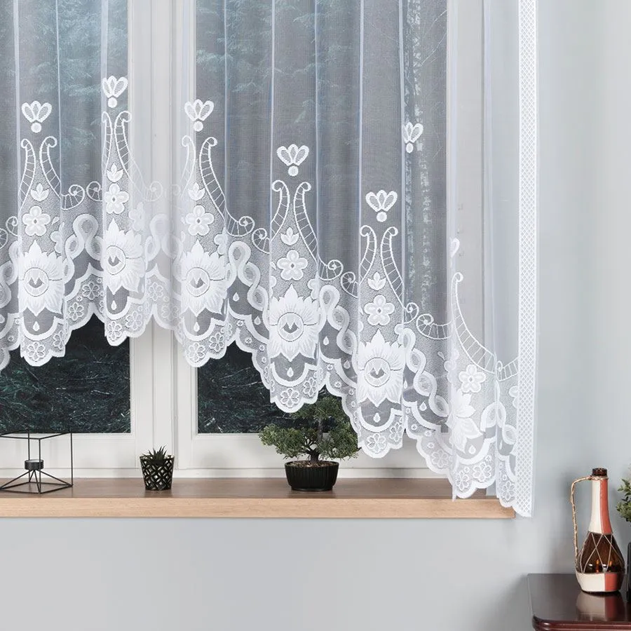 MATYLDA Firanka żakardowa gotowa, szerokość 310 x wysokość 160cm, kolor 001 biały 007511