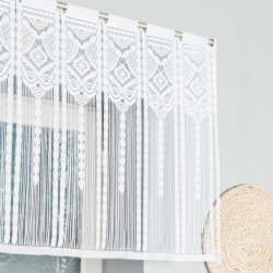 INARA Zazdrostka makramowa żakardowa gotowa, szerokość 180 x wysokość 75cm, kolor 001 biały 001470