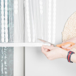 INARA Zazdrostka makramowa żakardowa gotowa, szerokość 180 x wysokość 75cm, kolor 001 biały 001470