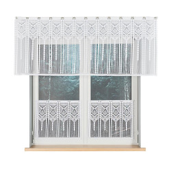 INARA Zazdrostka makramowa żakardowa gotowa, szerokość 180 x wysokość 75cm, kolor 001 biały 001470