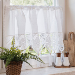 RACHELA Zazdrostka gotowa z ażurem, szerokość 100 x wysokość 75cm, kolor 001 biały 912432