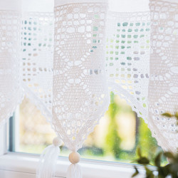 RACHELA Zazdrostka gotowa z ażurem, szerokość 100 x wysokość 75cm, kolor 001 biały 912432