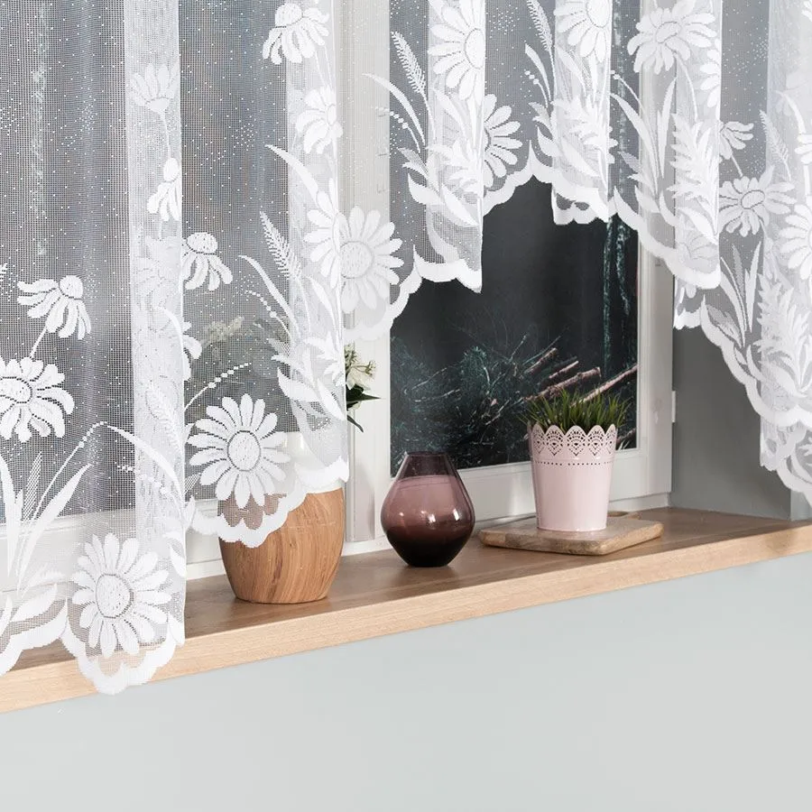 ARALIA Firanka żakardowa gotowa, szerokość 300 x wysokość 160cm, kolor 001 biały 005111