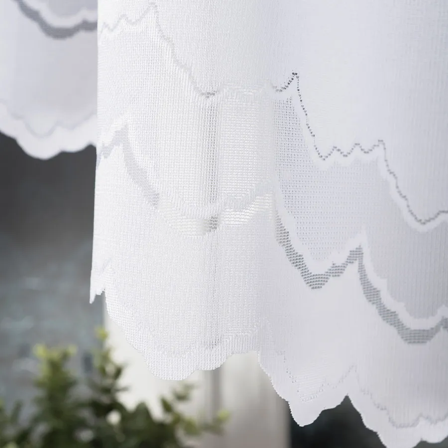 GENOWEFA Firanka żakardowa gotowa, szerokość 350 x wysokość 160cm, kolor 001 biały 023419