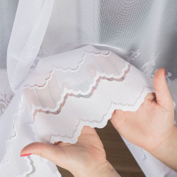 GENOWEFA Firanka żakardowa gotowa, szerokość 350 x wysokość 160cm, kolor 001 biały 023419 GENOWEFA Firanka żakardowa gotowa, szerokość 350 x wysokość 160cm, kolor 001 biały 023419