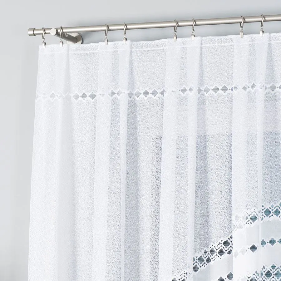 FILOMENA Firanka żakardowa gotowa, szerokość 340 x wysokość 160cm, kolor 001 biały 018669