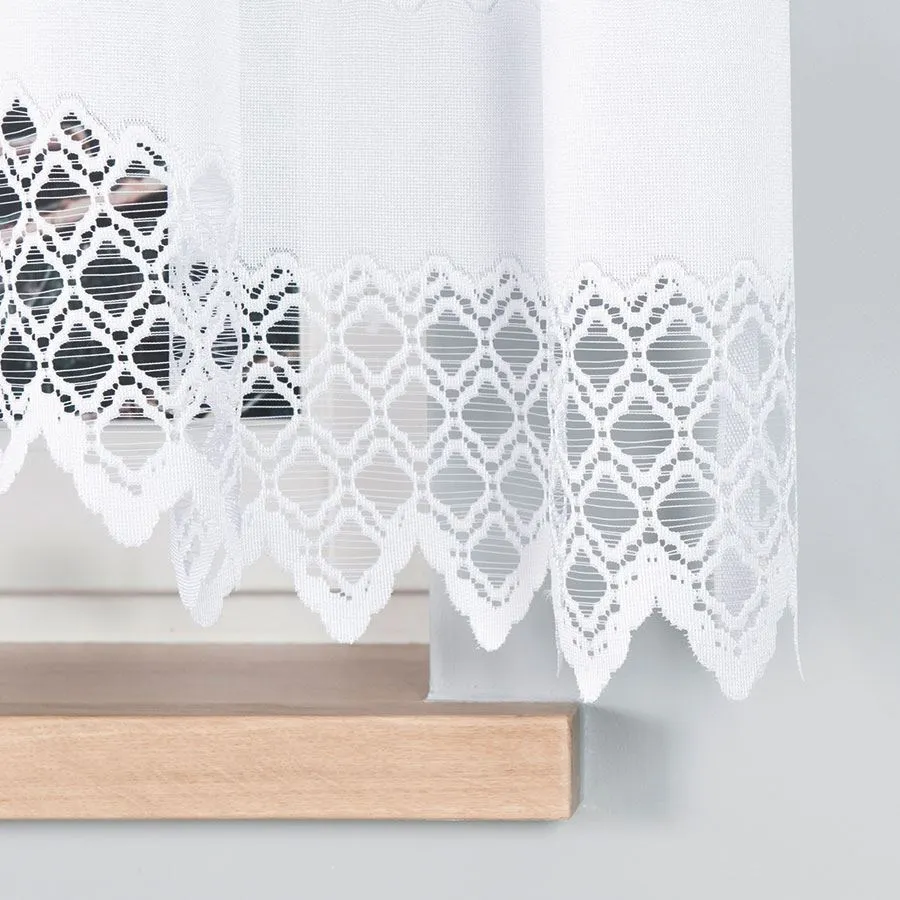 FILOMENA Firanka żakardowa gotowa, szerokość 340 x wysokość 160cm, kolor 001 biały 018669