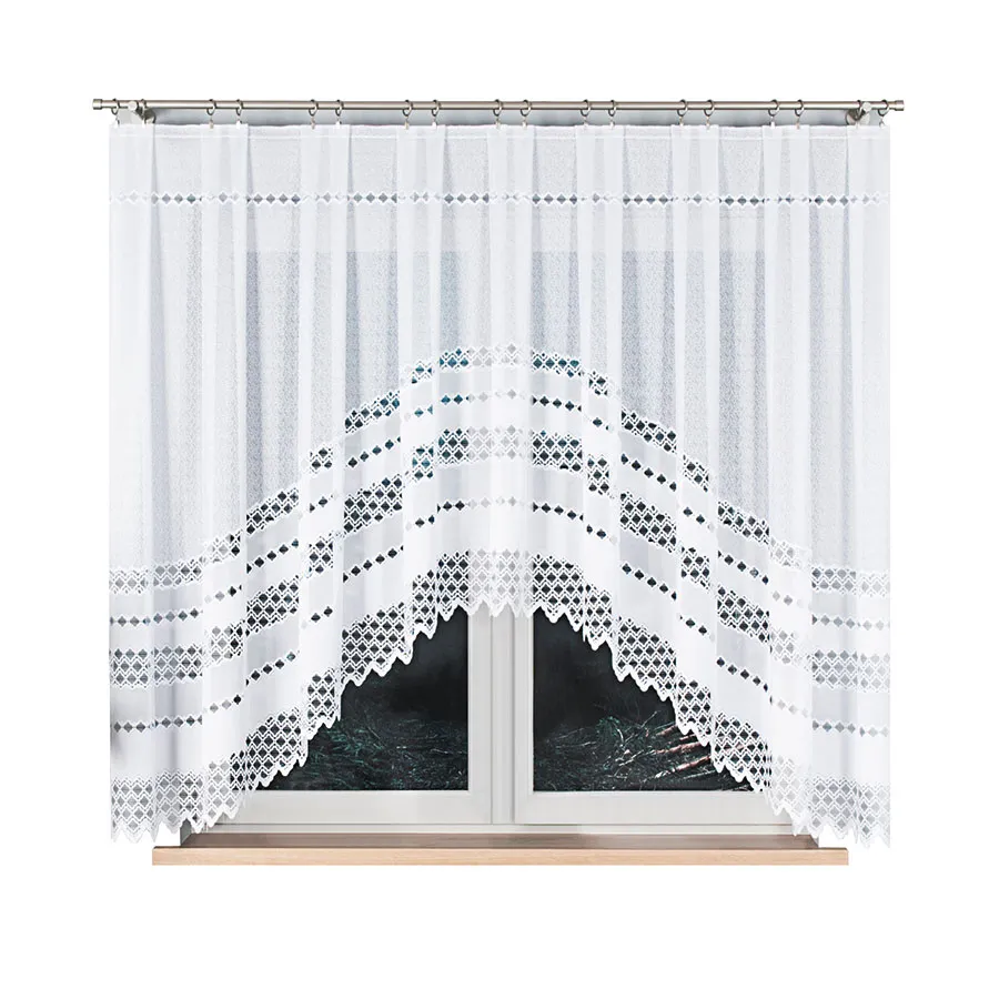 FILOMENA Firanka żakardowa gotowa, szerokość 340 x wysokość 160cm, kolor 001 biały 018669