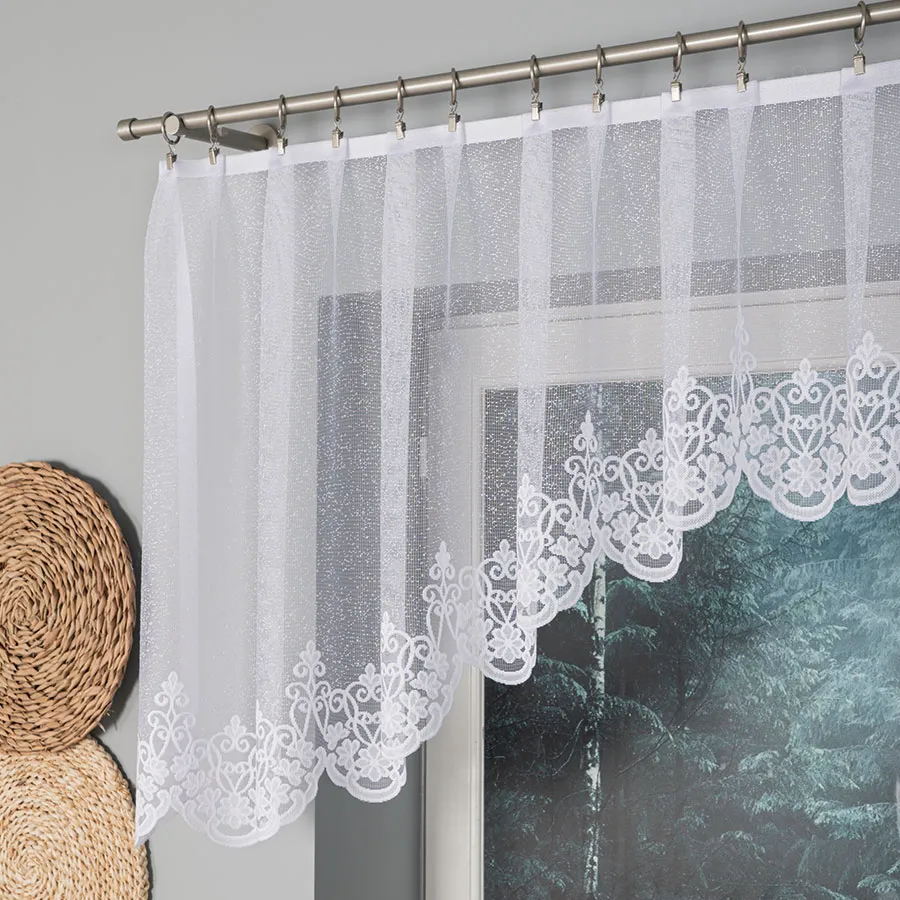 ŻANETA Firanka żakardowa gotowa, szerokość 320 x wysokość 80cm, kolor 001 biały 181043