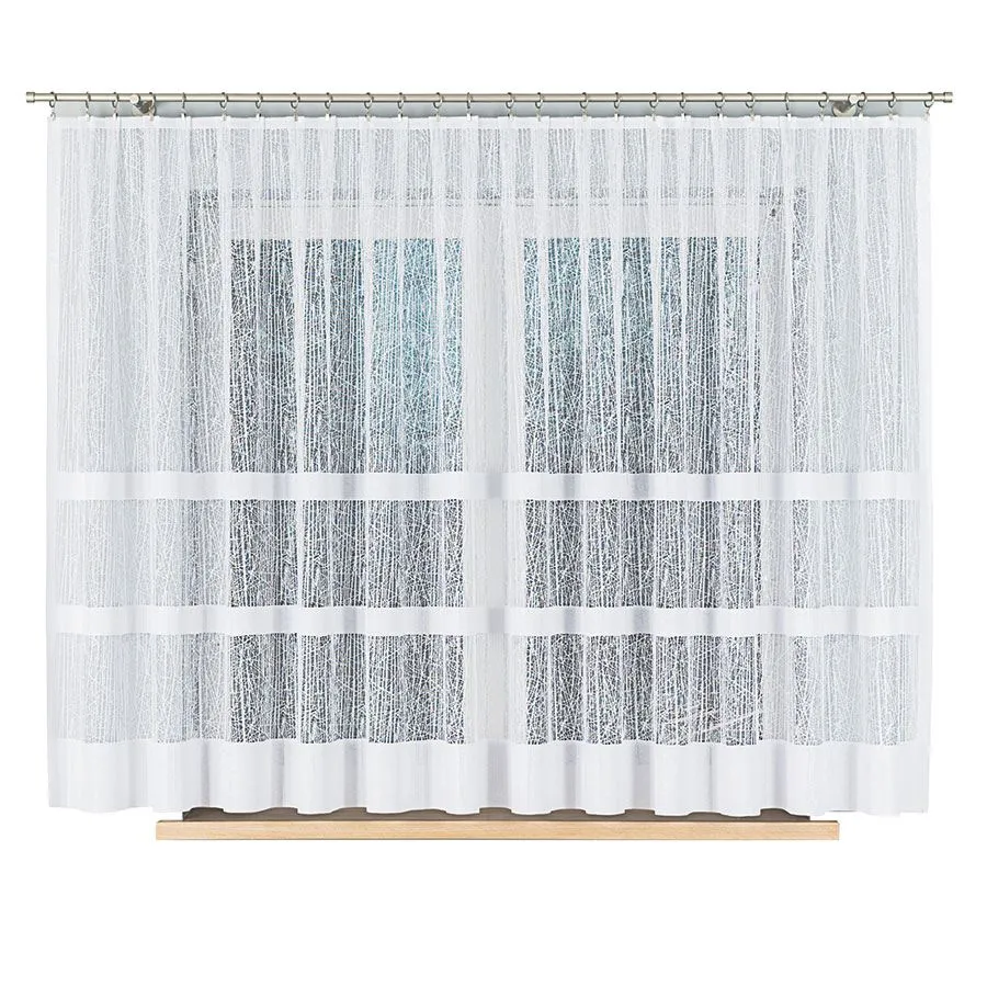 WIKTORIA Firanka żakardowa gotowa na prosto, szerokość 410 x wysokość 160cm, kolor 001 biały 018352