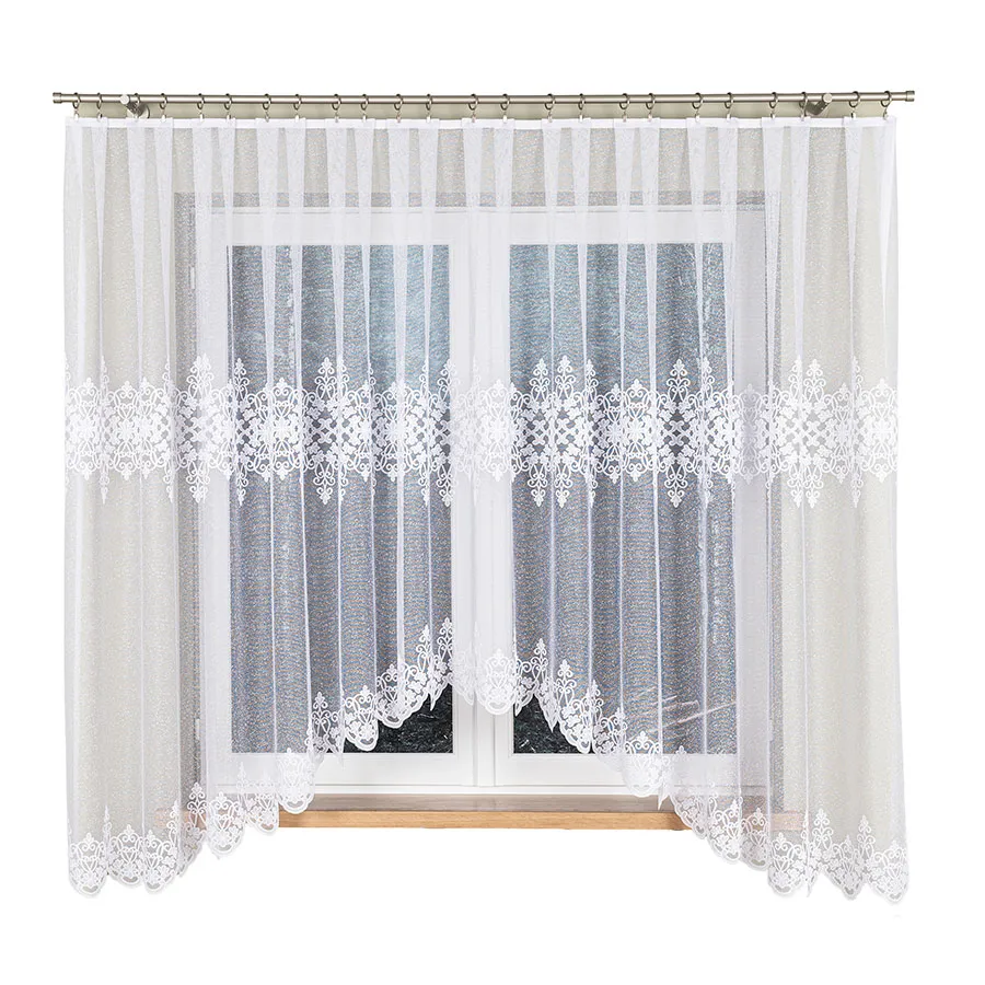 ŻANETA Firanka żakardowa gotowa, szerokość 350 x wysokość 175cm, kolor 001 biały 181043