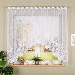 SARA Firanka żakardowa gotowa, szerokość 300 x wysokość 160cm, kolor 001 biały 044330