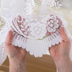 SARA Firanka żakardowa gotowa, szerokość 300 x wysokość 160cm, kolor 001 biały 044330