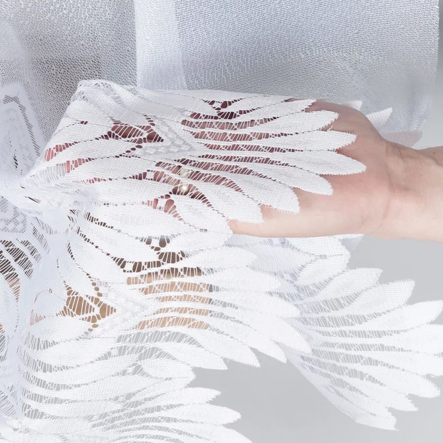 FELICJA Firanka żakardowa gotowa ze wzorem na samym dole, szerokość 600 x wysokość 160cm, kolor 001 biały 018989