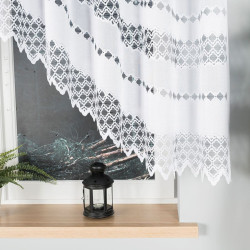 FILOMENA Firanka żakardowa gotowa, szerokość 350 x wysokość 140cm, kolor 001 biały 018669