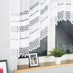 FILOMENA Firanka żakardowa gotowa, szerokość 350 x wysokość 140cm, kolor 001 biały 018669