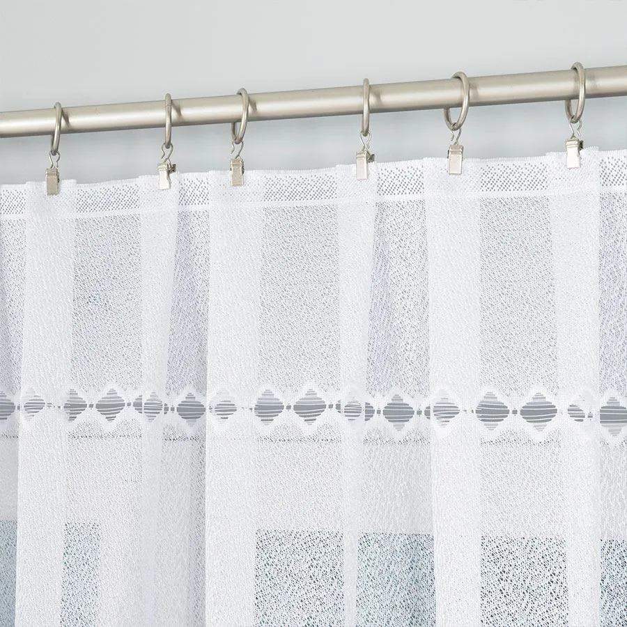 FILOMENA Firanka żakardowa gotowa, szerokość 350 x wysokość 140cm, kolor 001 biały 018669