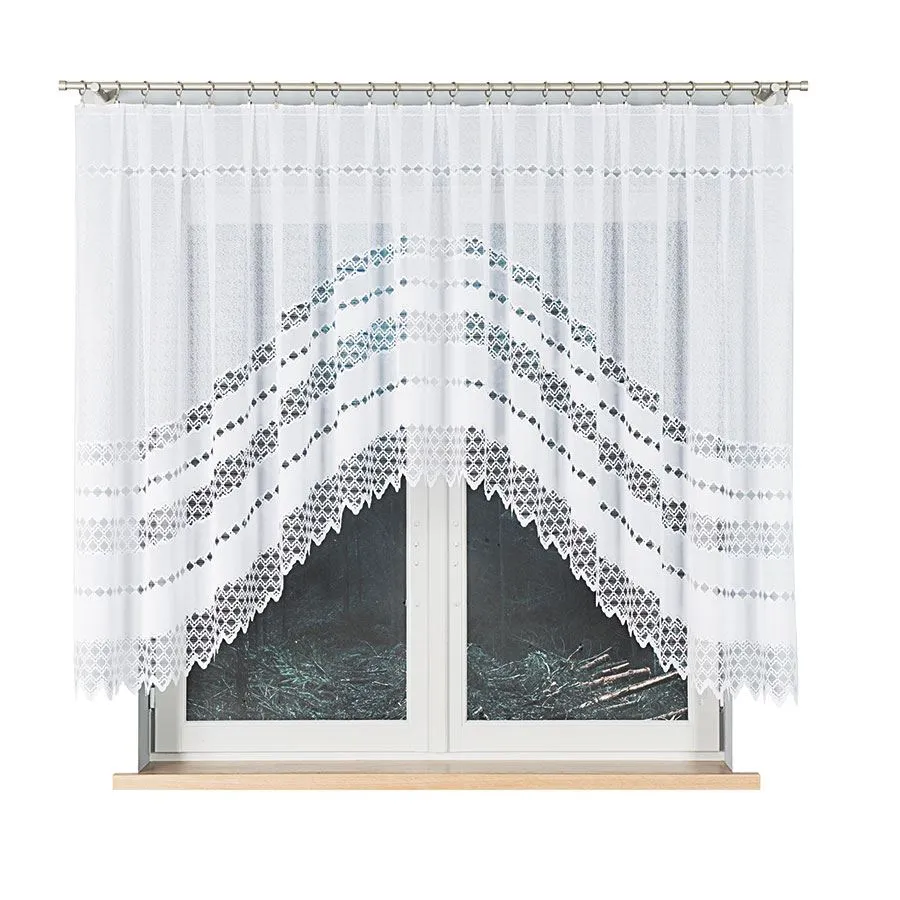 FILOMENA Firanka żakardowa gotowa, szerokość 350 x wysokość 140cm, kolor 001 biały 018669