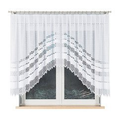 FILOMENA Firanka żakardowa gotowa, szerokość 350 x wysokość 140cm, kolor 001 biały 018669