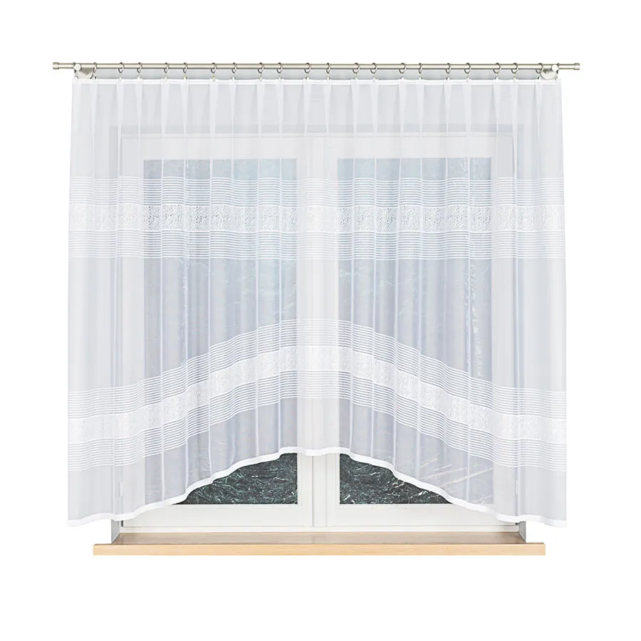 KLAUDYNA Firanka żakardowa gotowa, szerokość 300 x wysokość 160cm, kolor 001 biały 018970