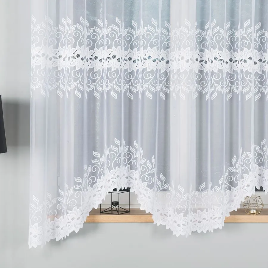 BASTIA Firanka żakardowa gotowa, szerokość 300 x wysokość 180cm, kolor 001 biały 648107