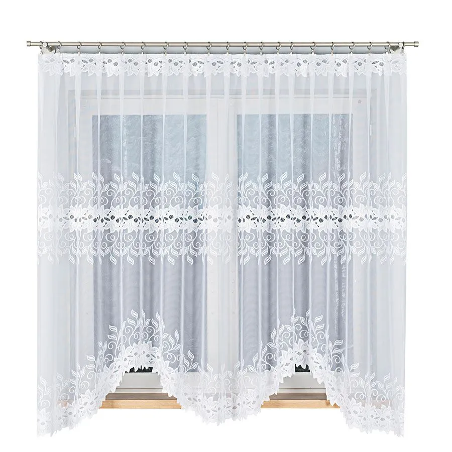 BASTIA Firanka żakardowa gotowa, szerokość 300 x wysokość 180cm, kolor 001 biały 648107