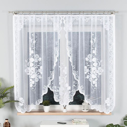 FUKSJA Firanka żakardowa gotowa, szerokość 320 x wysokość 160cm, kolor 001 biały 007735 FUKSJA Firanka żakardowa gotowa, szerokość 320 x wysokość 160cm, kolor 001 biały 007735