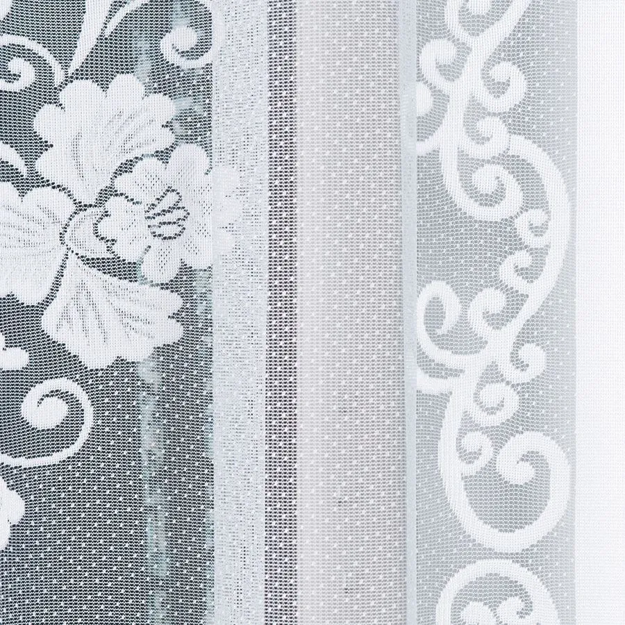 FUKSJA Firanka żakardowa gotowa, szerokość 320 x wysokość 160cm, kolor 001 biały 007735