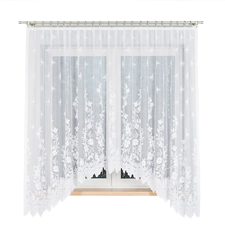 LUDWIKA Firanka żakardowa gotowa, szerokość 300 x wysokość 180cm, kolor 001 biały 023092