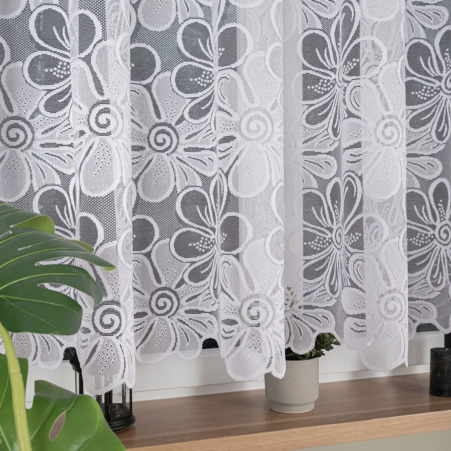 PATRYCJA Firanka żakardowa gotowa, szerokość 400 x wysokość 150cm, kolor 001 biały 049516