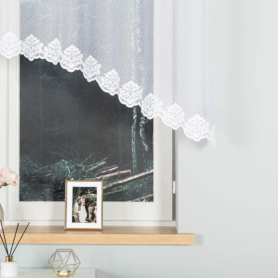 ŻAKLINA Firanka żakardowa gotowa, szerokość 250 x wysokość 130cm, kolor 001 biały 023405