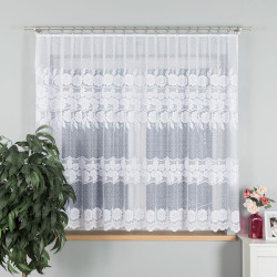 OKSANA Firanka żakardowa gotowa, szerokość 300 x wysokość 160cm, kolor 001 biały 049360