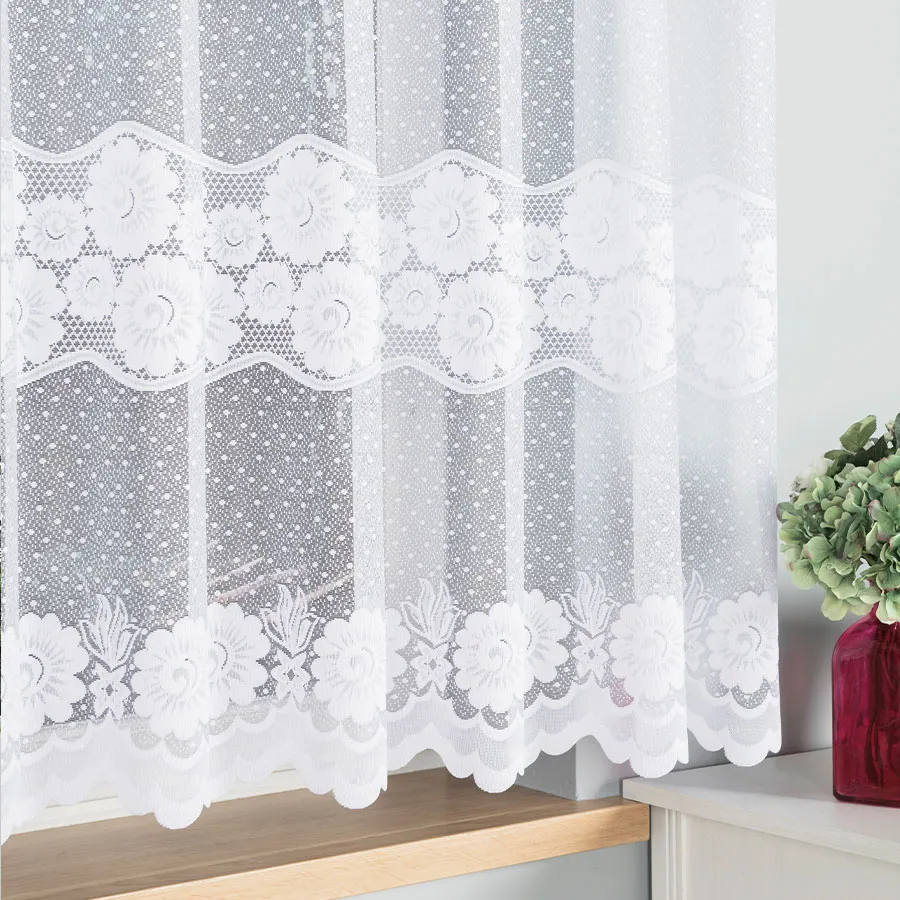 OKSANA Firanka żakardowa gotowa, szerokość 300 x wysokość 160cm, kolor 001 biały 049360