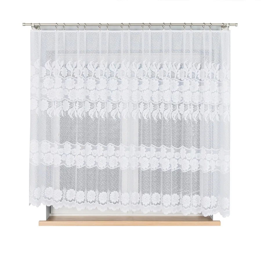 OKSANA Firanka żakardowa gotowa, szerokość 300 x wysokość 160cm, kolor 001 biały 049360