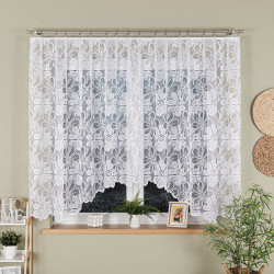 PATRYCJA Firanka żakardowa gotowa, szerokość 300 x wysokość 150cm, kolor 001 biały 049516