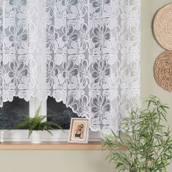 PATRYCJA Firanka żakardowa gotowa, szerokość 300 x wysokość 150cm, kolor 001 biały 049516