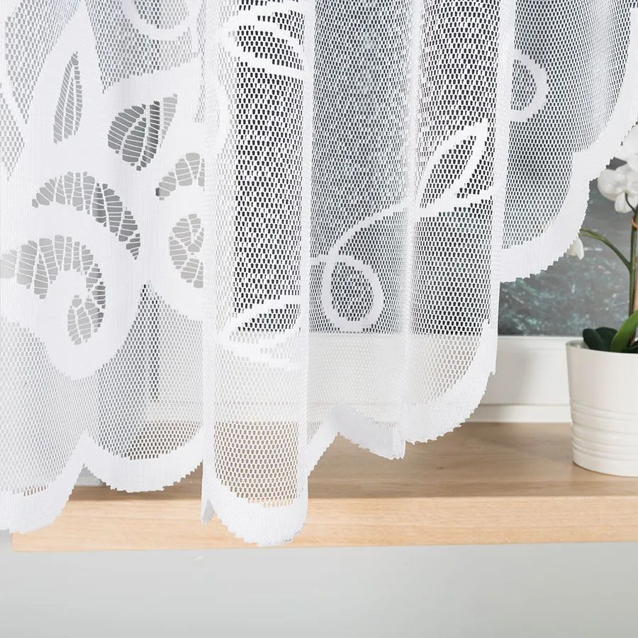 EWELINA Firanka żakardowa gotowa, szerokość 300 x wysokość 160cm, kolor 001 biały 019312