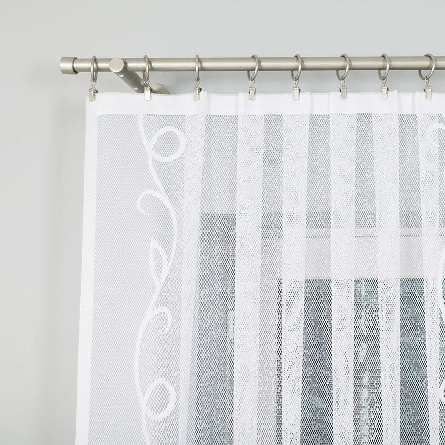 EWELINA Firanka żakardowa gotowa, szerokość 300 x wysokość 160cm, kolor 001 biały 019312